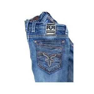 BUCKLE Rock Revival SHIMON Mens Jeans 38/32 Slim Straight